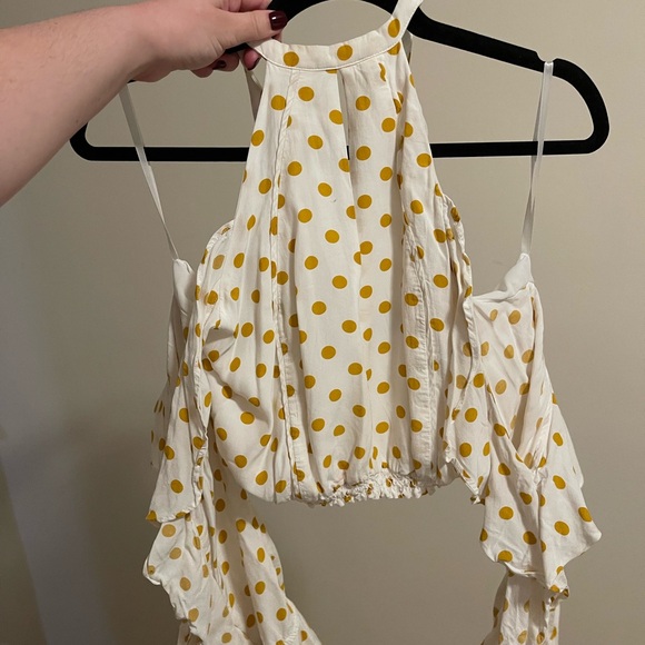 House of Harlow 1960 X Revolve Harmony Top in White & Cooper Polka Dot - Picture 2 of 3
